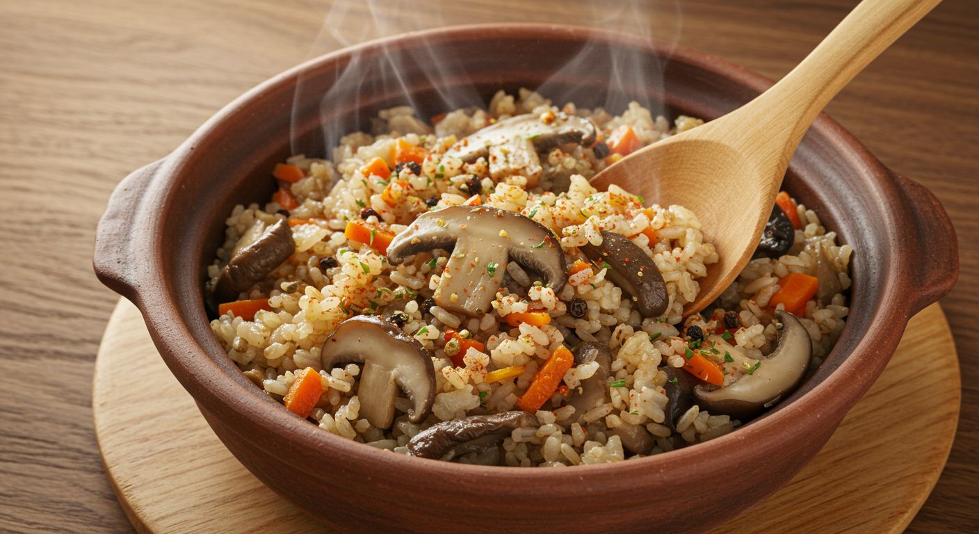 香りふっくら「きのこ炊き込みご飯(炊飯器)」